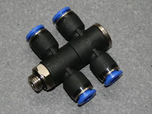 T-Verteiler-Einschraubverschraubung 1/8 6mm Schlauch.
