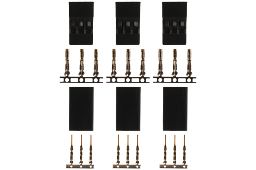 3 Paar Goldkontakt Stecker kompatibel mit JR