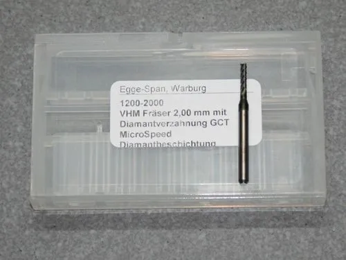 VHM Fr�ser 2,00 mm diamantv. diamantbe. CFK, GFK