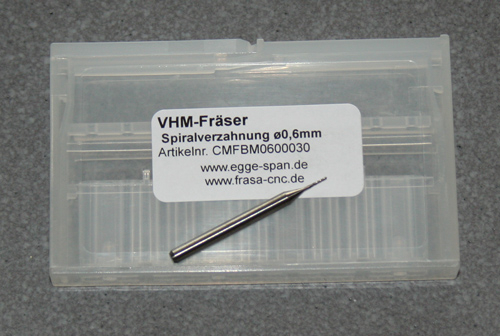 VHM-Frser mit Spiralverzahnung  0.60mm