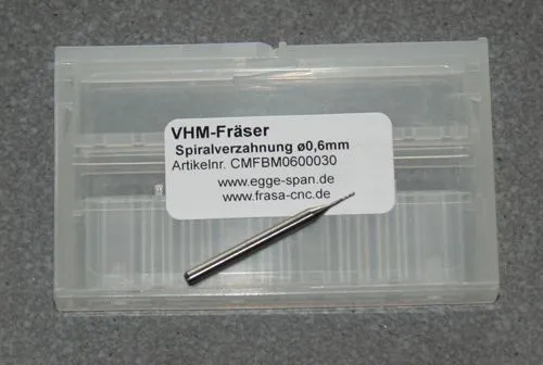 VHM-Fr�ser mit Spiralverzahnung � 0.60mm