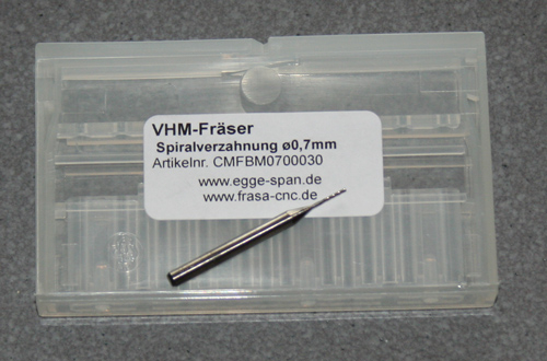 VHM-Fräser mit Spiralverzahnung Ø 0.70mm
