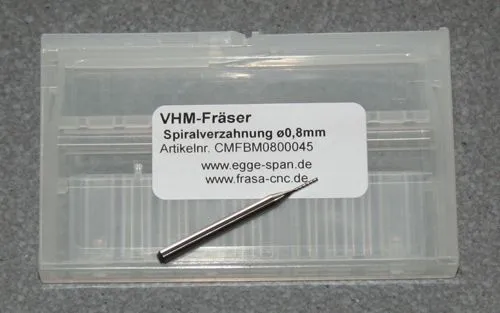VHM-Fr�ser mit Spiralverzahnung � 0.80mm