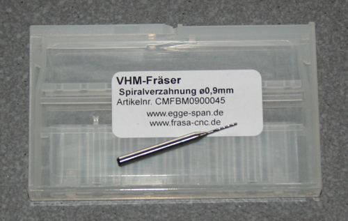 VHM-Frser mit Spiralverzahnung  0.90mm