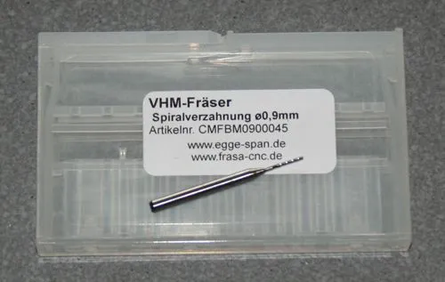 VHM-Fr�ser mit Spiralverzahnung � 0.90mm