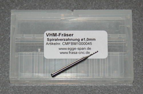 VHM-Frser mit Spiralverzahnung  1.00mm