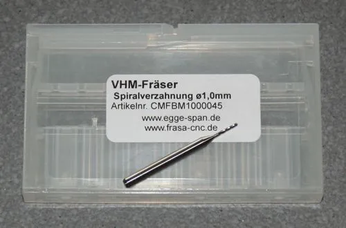 VHM-Fr�ser mit Spiralverzahnung � 1.00mm