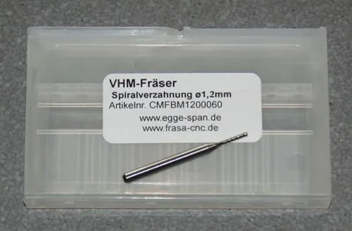VHM-Fr�ser mit Spiralverzahnung � 1.20mm