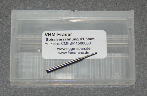 VHM-Frser mit Spiralverzahnung  1.50mm