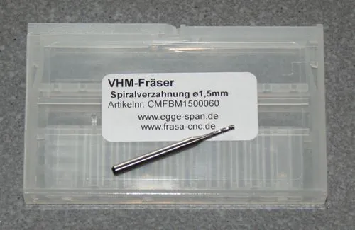 VHM-Fr�ser mit Spiralverzahnung � 1.50mm