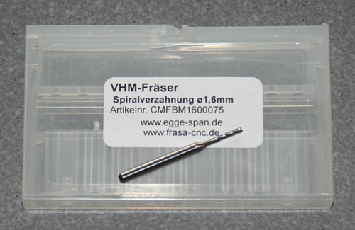 VHM-Frser mit Spiralverzahnung  1.60mm