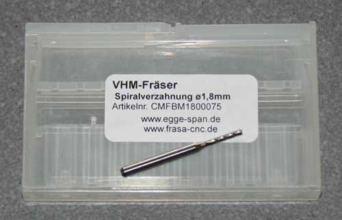 VHM-Frser mit Spiralverzahnung  1.80mm
