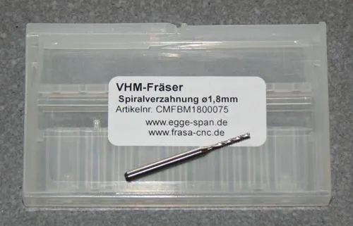 VHM-Fr�ser mit Spiralverzahnung � 1.80mm