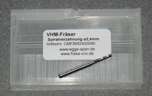 VHM-Fr�ser mit Spiralverzahnung � 2.40mm
