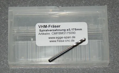 VHM-Fr�ser mit Spiralverzahnung � 3.175mm