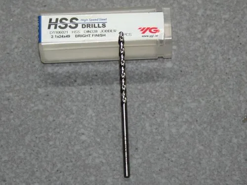 HSS, Spiralbohrer D=2,10 (Kernloch M2,5) f�r Aluminium