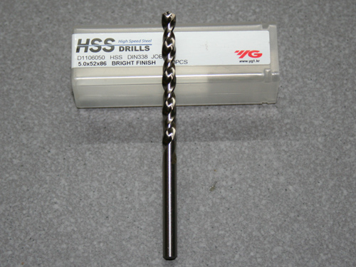 HSS, Spiralbohrer D=5,00 (Kernloch M6) fr Aluminium
