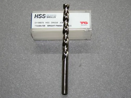 HSS, Spiralbohrer D=7,50 f�r Aluminium