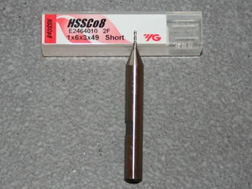 HSSE-CO8, 2 Schneiden 42� Rechtsspirale kurz 1.00mm, unbeschichtet