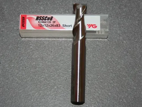 HSSE-CO8, 2 Schneiden 42� Rechtsspirale kurz 12.00mm, unbeschichtet