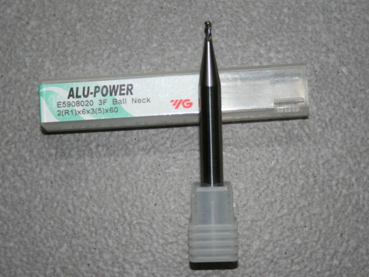 Alu-Power 3-Schneider Stirnradius D=2 mm mit abgesetztem Schaftteil