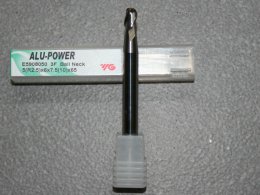 Alu-Power 3-Schneider Stirnradius D=5,0 mm mit abgesetztem Schaftteil