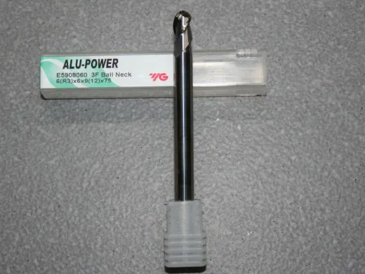 Alu-Power 3-Schneider Stirnradius D=6,0 mm mit abgesetztem Schaftteil