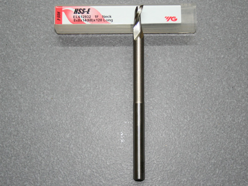 Einzahnfräser Ø 8.00mm für Aluminium, Schneidenlänge 14 mm