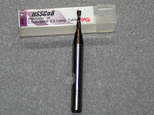 HSSE-CO8-TiAIN Fräser 2Z, 2.50mm, extra lang.