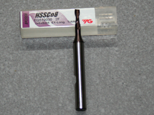 HSSE-CO8-TiAIN Fräser 2Z, 3.00mm, extra lang.