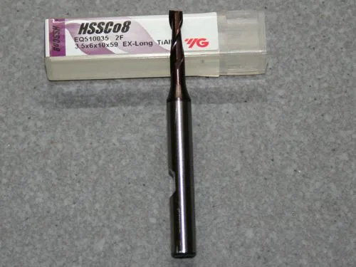 HSSE-CO8-TiAIN Fr�ser 2Z, 3.50mm, extra lang.
