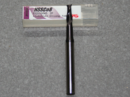 HSSE-CO8-TiAIN Fräser 2Z, 4.50mm, extra lang.