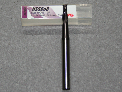 HSSE-CO8-TiAIN Frser 2Z, 4.50mm, extra lang.