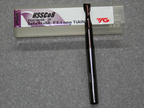 HSSE-CO8-TiAIN Fräser 2Z, 5.00mm, extra lang.