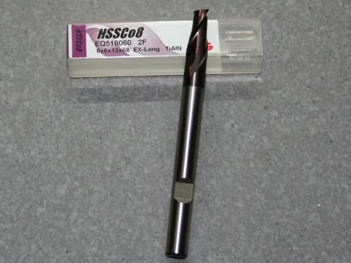 HSSE-CO8-TiAIN Fr�ser 2Z, 6.00mm, extra lang.