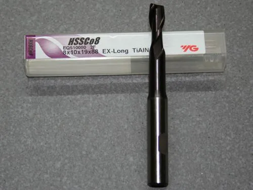 HSSE-CO8-TiAIN Fr�ser 2Z, 8.00mm, extra lang.