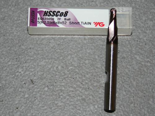 Radiusfrser  5.00mm R=2.50mm, 6mm Schaft, TiAIN