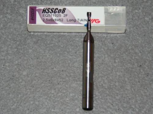 Nutenfr�ser, lang, � 2.50mm, TiAIN beschichtet