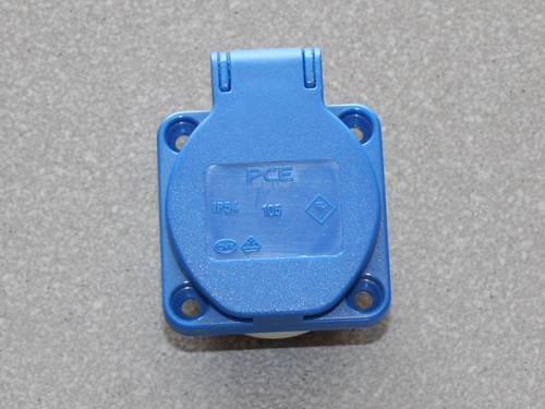 Einbausteckdose 230V / 16A, blau