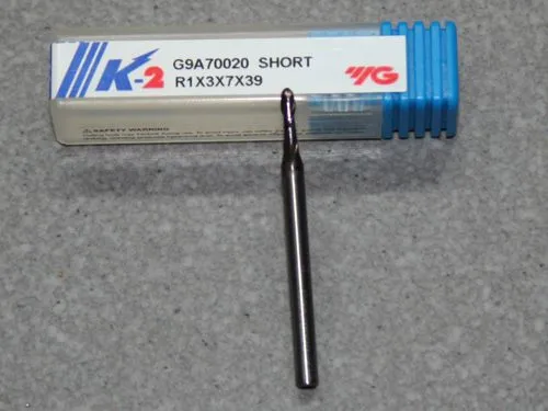 VHM 2-Schneider mit Stirnradius � 2.00mm, K-2 beschichtet kurz