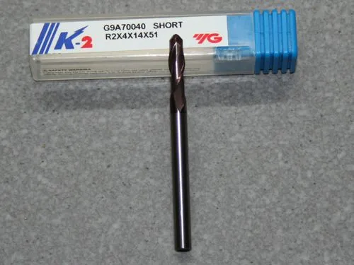 VHM 2-Schneider mit Stirnradius � 4.00mm, K-2 beschichtet kurz
