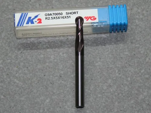 VHM 2-Schneider mit Stirnradius � 5.00mm, K-2 beschichtet kurz
