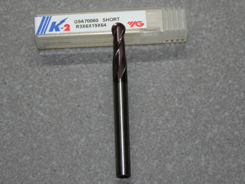 VHM 2-Schneider mit Stirnradius  6.00mm, K-2 beschichtet kurz