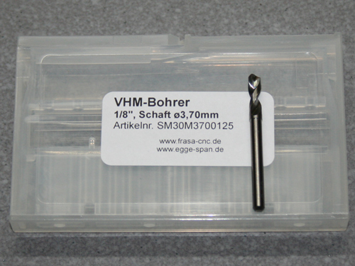 VHM-Bohrer mit 1/8 Schaft Ø 3.70mm