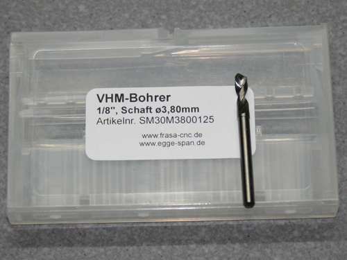 VHM-Bohrer mit 1/8 Schaft  3.80mm