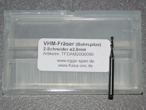 VHM-Fr�ser 2-Schneider - ALU - Bohrsp. � 2.00mm