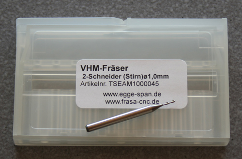 VHM-Frser 2-Schneider (Stirn)  1.00mm