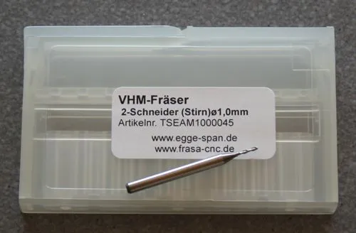 VHM-Fr�ser 2-Schneider (Stirn) � 1.00mm