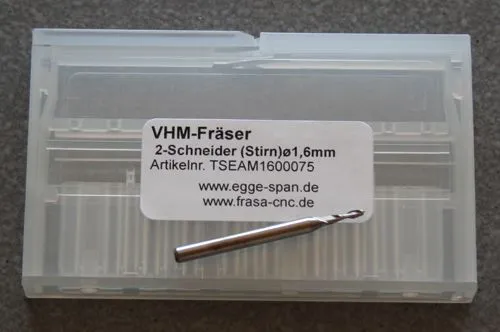 VHM-Fr�ser 2-Schneider (Stirn) � 1.60mm