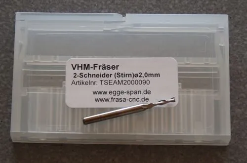 VHM-Fr�ser 2-Schneider (Stirn) � 2.00mm